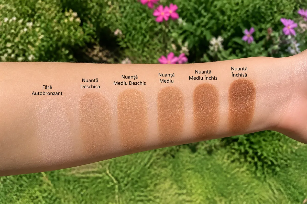 nuanțe autobronzant ton piele naturală