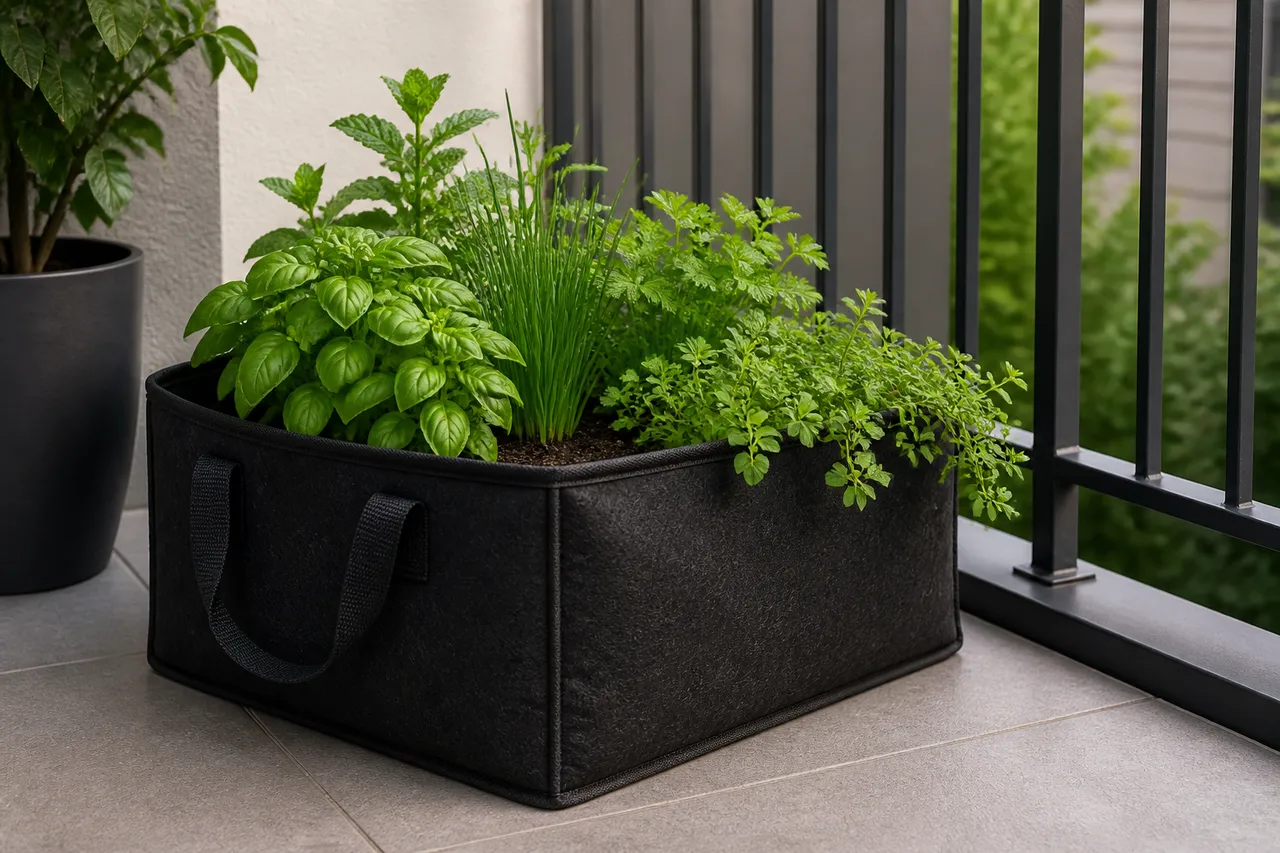 jardinieră textilă pentru balcon